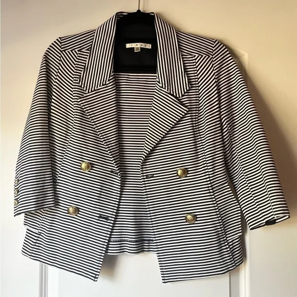 Cabi "Life Jacket" Nautical Navy and White
Striped Double-Breasted Blazer - Picture 9 of 11